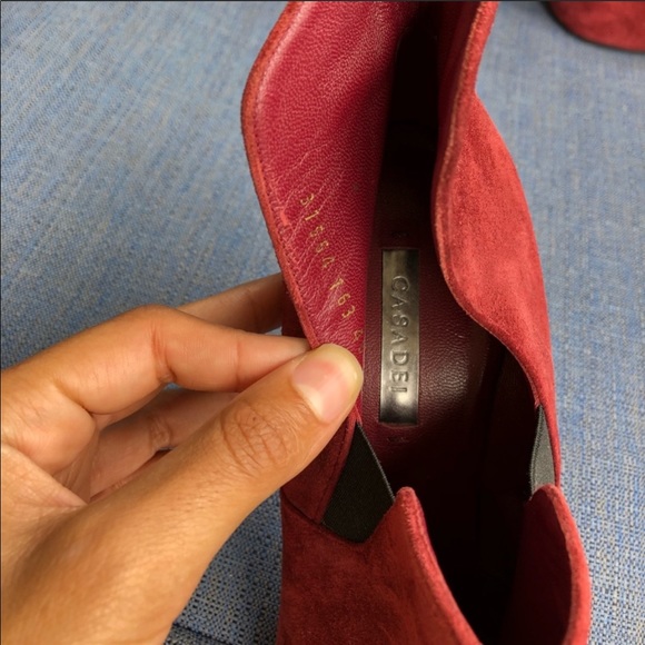 Wine suede Casadei booties - Picture 2 of 5